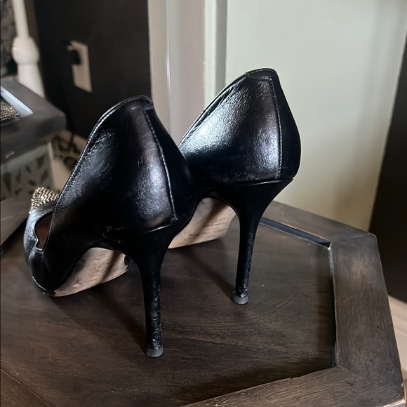 🛑 1 hour sale. Jimmy Choo, 37.5 (US 7), Black leather, Rhinestone Heels, w/ COA - Picture 2 of 7